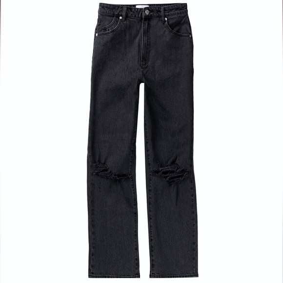 Revolve Rollas Straight Leg Distressed Jeans Fall Grunge Casual - Picture 2 of 7